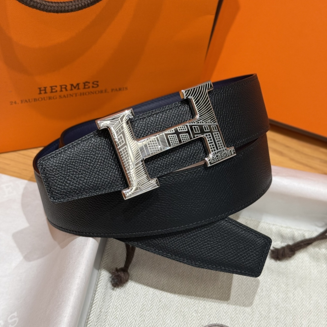 H家Touareg 皮带扣&双面皮腰 - 手工彫刻の高級レザー