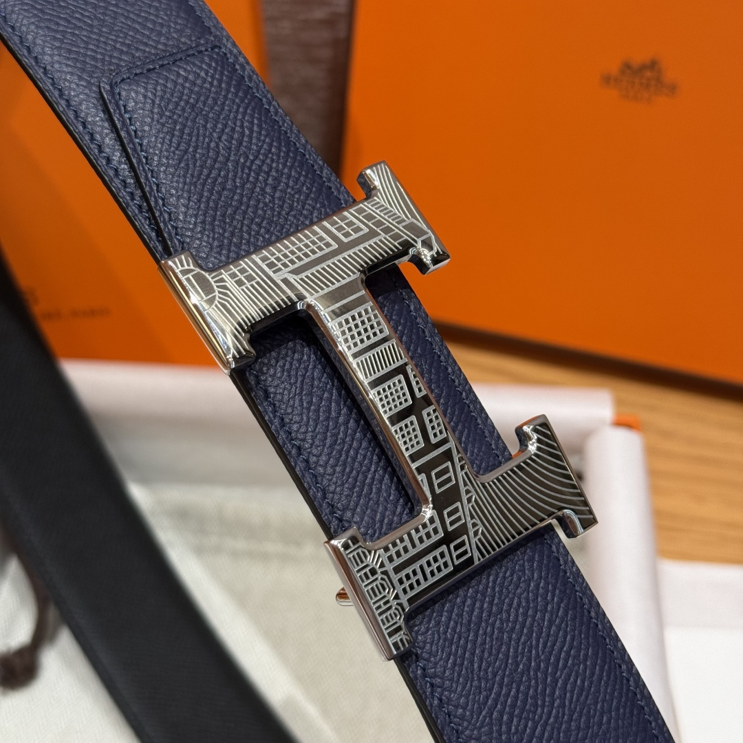 H家Touareg 皮带扣&双面皮腰 - 手工彫刻の高級レザー