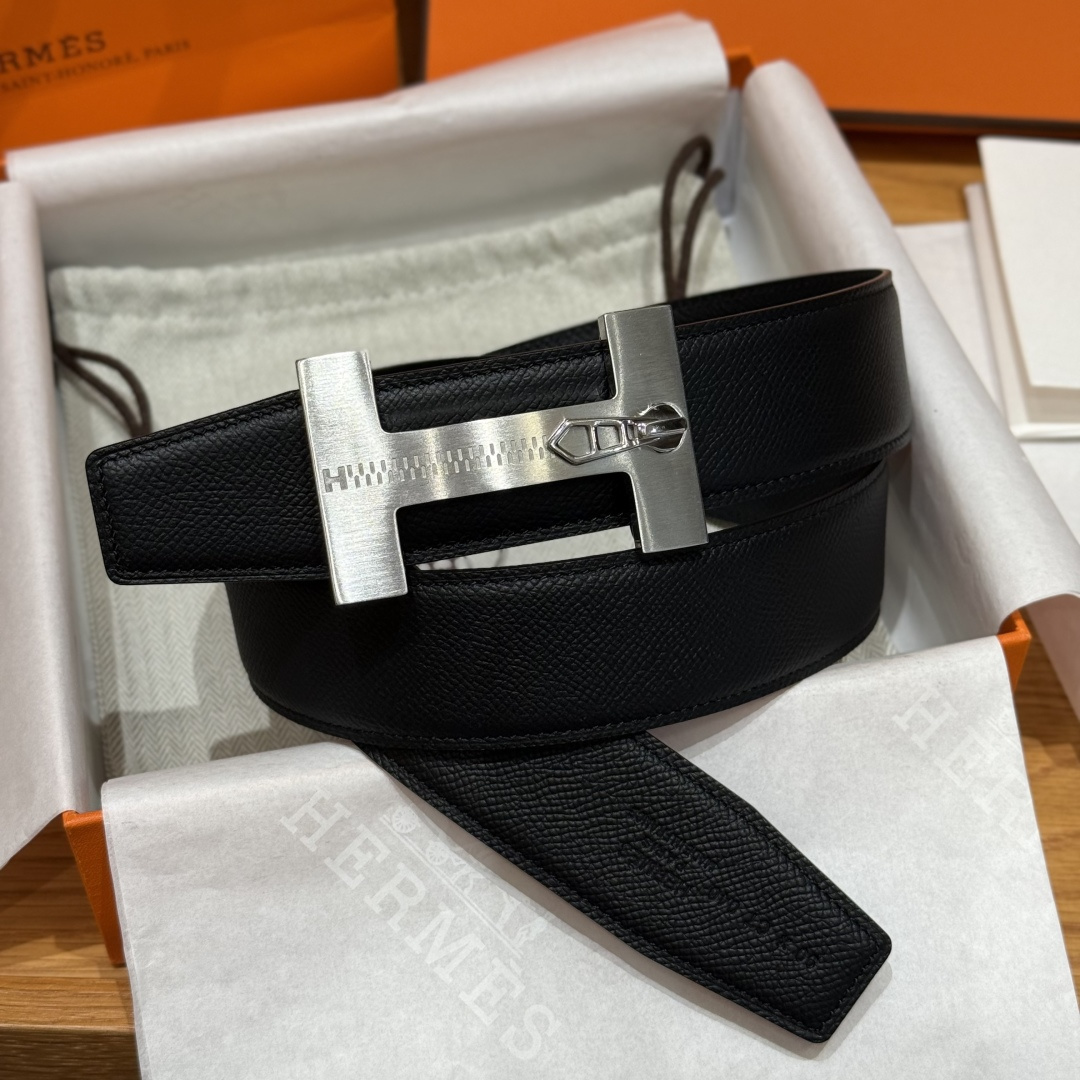 H家Quizz Ferme-Tout双面皮腰带 - フランス製の高品質レザー