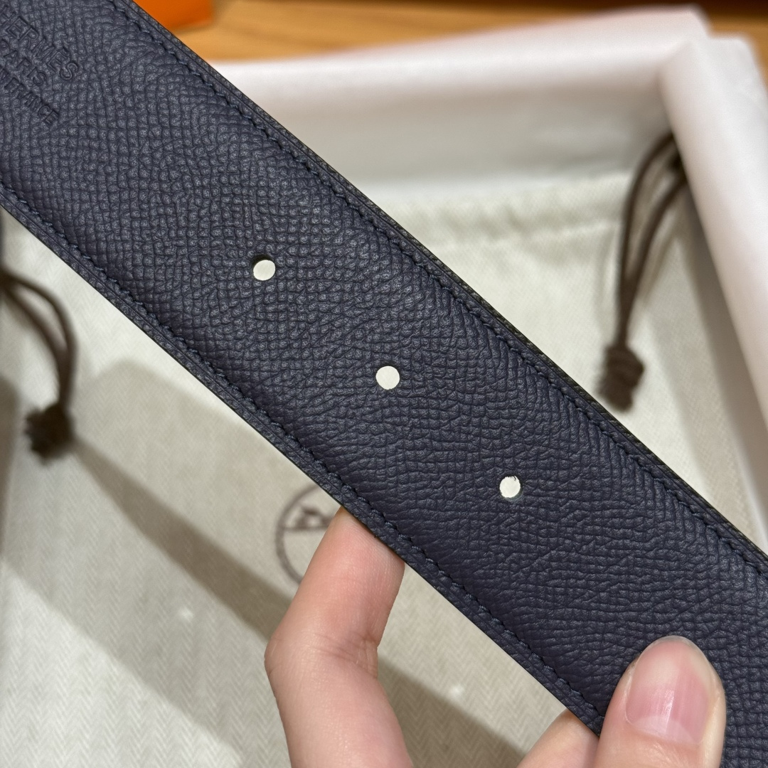 H家Quizz Ferme-Tout双面皮腰带 - フランス製エプソン牛革