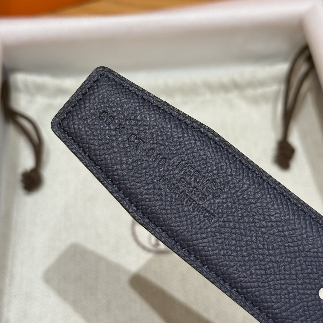 H家Quizz Ferme-Tout双面皮腰带 - フランス製エプソン牛革