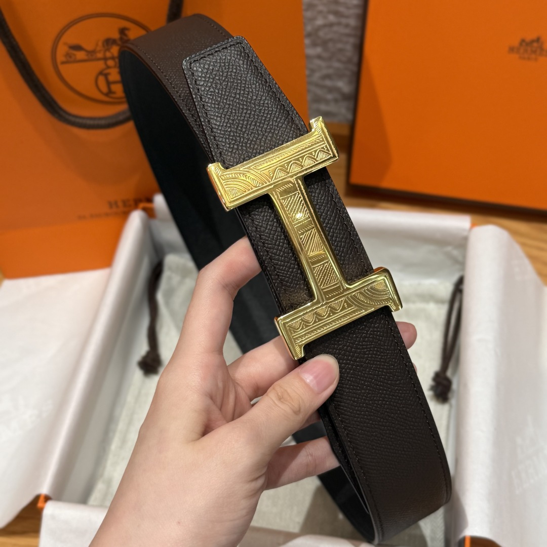 H家Touareg 皮带扣&双面皮腰 - 手工雕刻デザイン