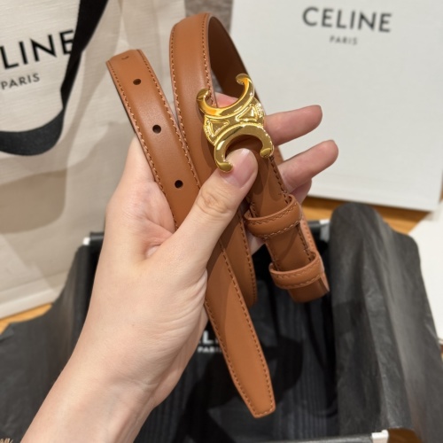 Celine Triomphe Belt in Smooth Calfskin with Gold Finishing, 1.8 cm 1 Celine Triomphe Belt in Smooth Calfskin with Gold Finishing, 1.8 cm