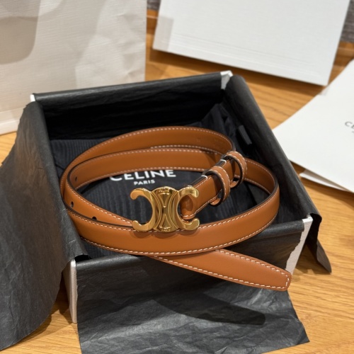 Celine Women's Triomphe Belt Smooth Calfskin with Gold Hardware 1 Celine Women's Triomphe Belt Smooth Calfskin with Gold Hardware