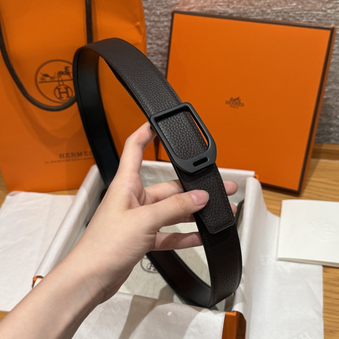 에르메스 조키 도금 버클 앱송 가죽 벨트 상세 이미지 5
