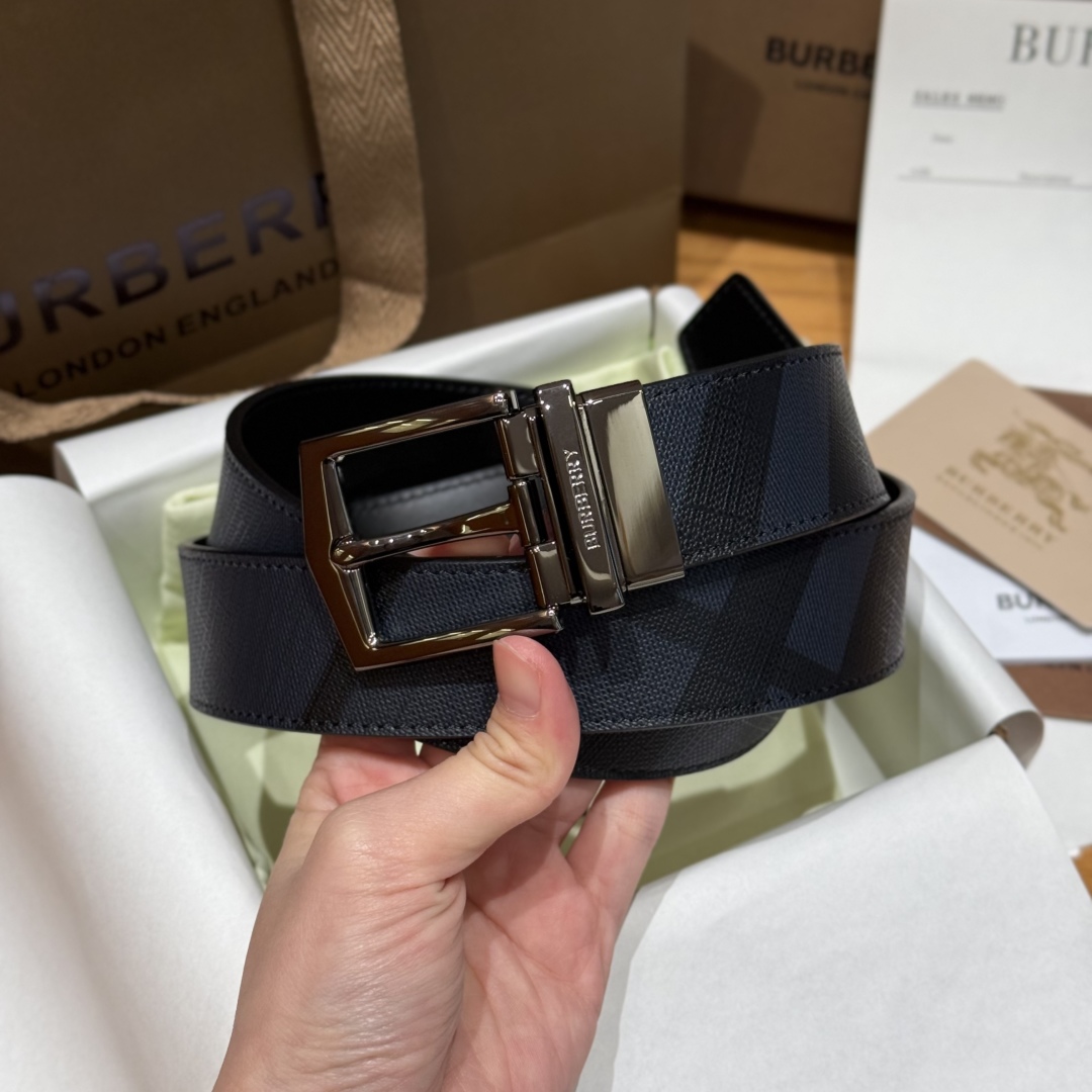 [Burberry Belts]Burberry double-sided plaid high-quality top-layer real cowhid