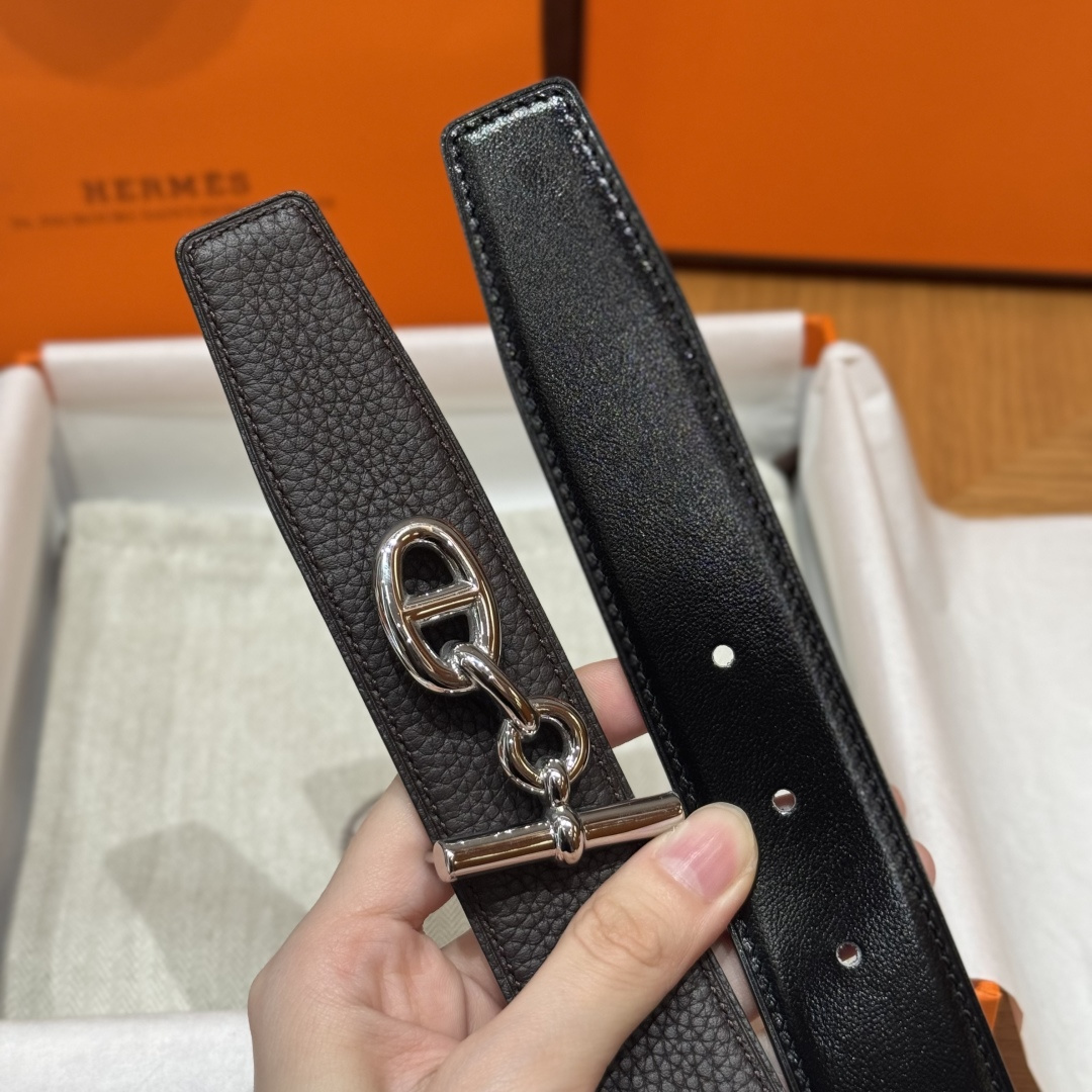 에르메스 셰느당클 링크 양면 소가죽 벨트 상세 이미지 6