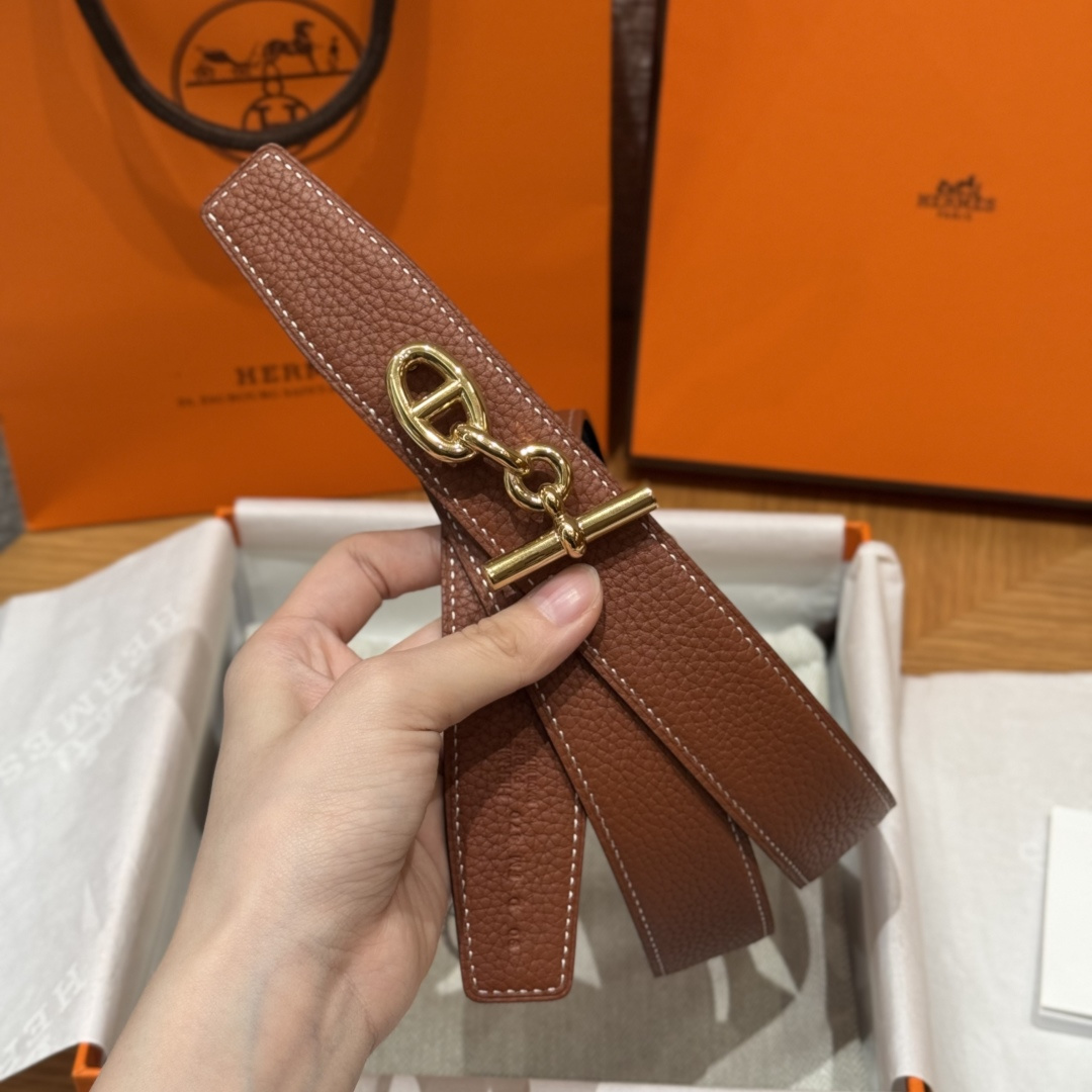 에르메스 셰느당클 버클 양면 가죽 벨트 상세 이미지 3