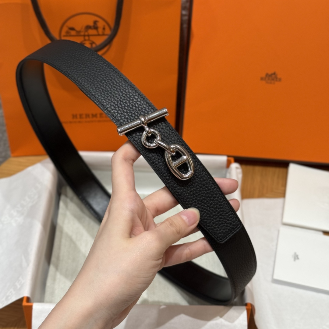 에르메스 셰느당크르 링크 양면 가죽 벨트 상세 이미지 4