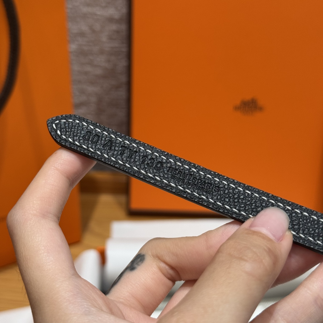 에르메스 마이용 H 양면 가죽 벨트 상세 이미지 4