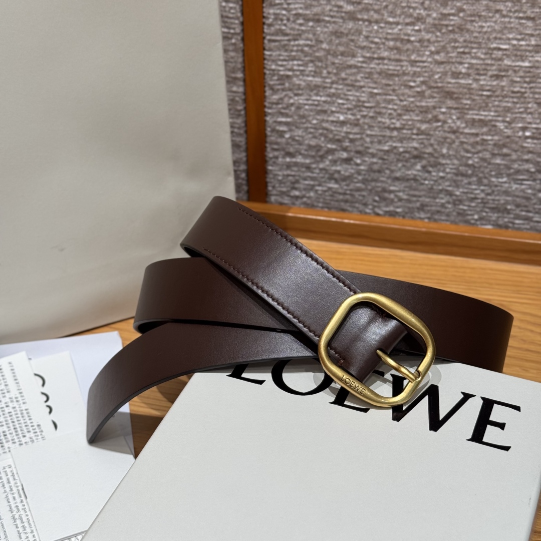Loewe Women's Classic Leather Belt with Signature Buckle - 3.5cm Width 2 cmp i1750758530273 5658 0 0