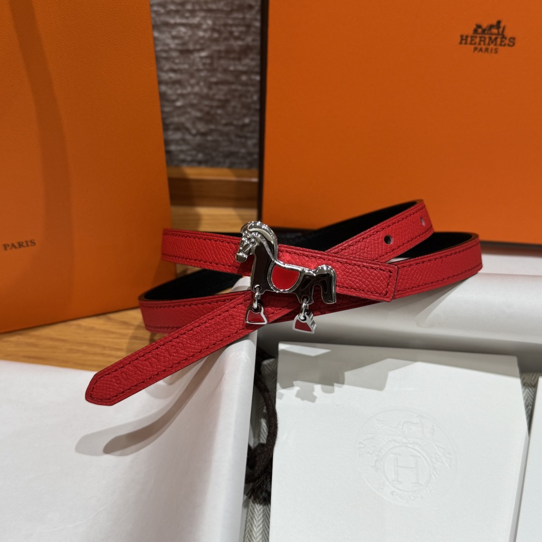 Hermes Glenan Reversible Leather Belt with Horse Buckle - 13mm Width 2 cmp i1750761427589 7982 0 1