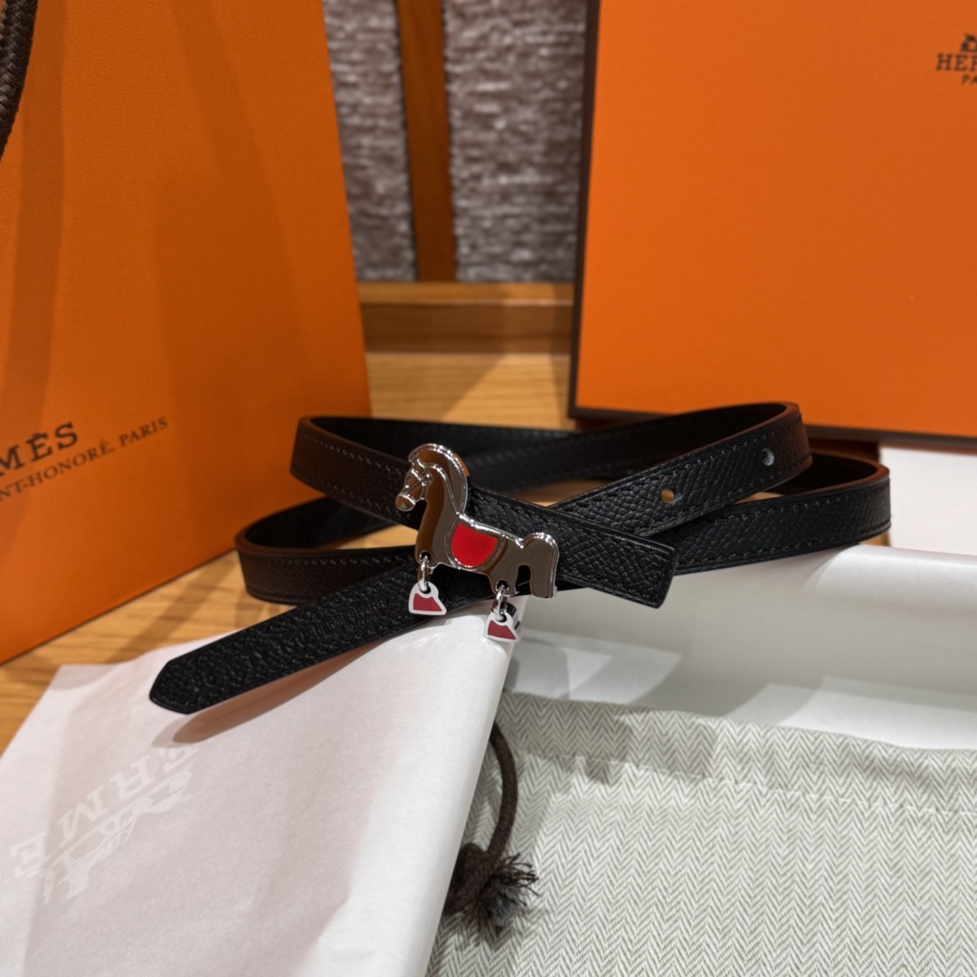 Hermès Glenan Women's Belt with Horse Buckle, 13mm Reversible Leather Strap 2 cmp i1750761435881 2757 0 1
