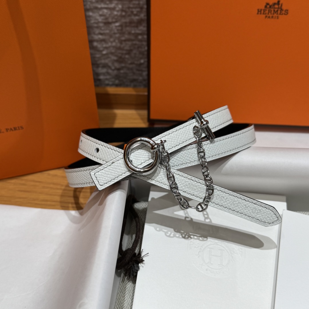Hermès Women's White Swift & Epsom Leather Belt with Palladium Buckle 1 cmp i1750761556586 9623 0 0