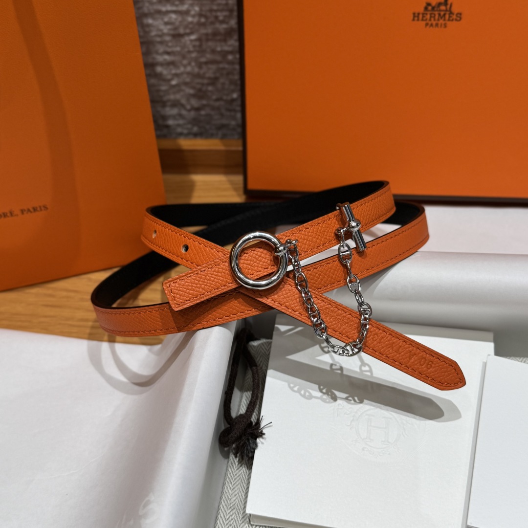 Hermès Women's White Swift & Epsom Leather Belt with Palladium Buckle 9 cmp i1750761557560 4105 0 8