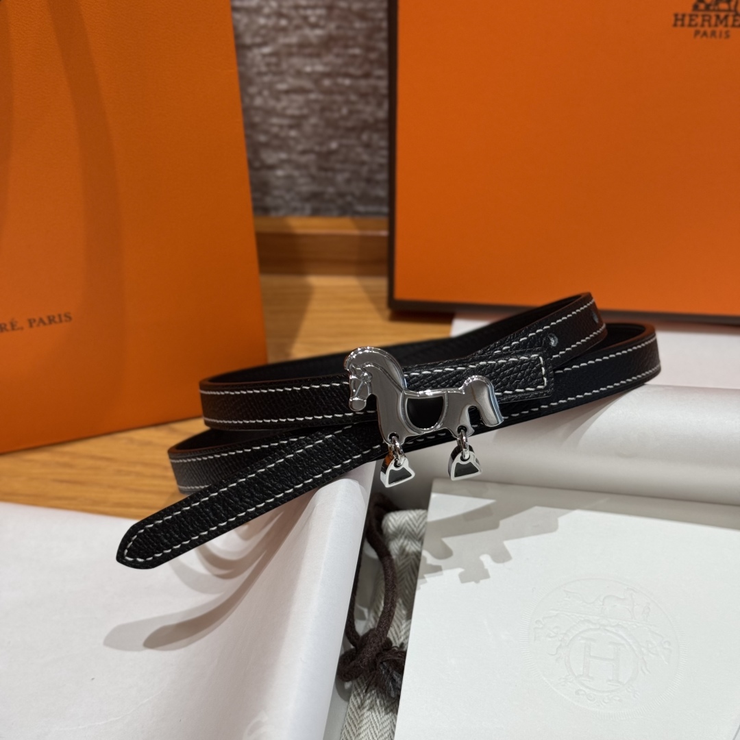 Hermès Glenan Reversible Leather Belt with Horse Buckle, 13mm 8 cmp i1750761908674 3621 0 6
