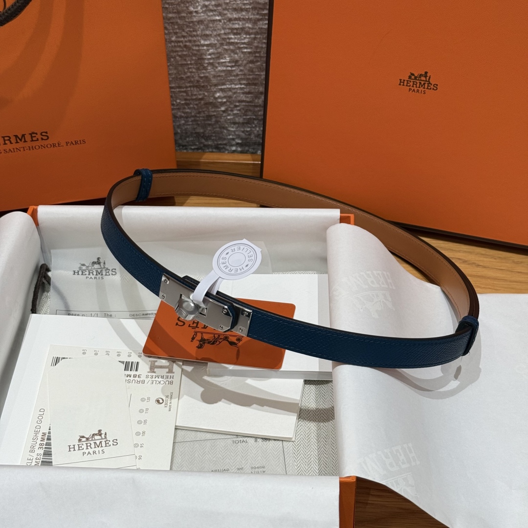 Hermes Kelly Belt: Hunter Leather, Palladium Buckle, Adjustable 60-100cm 4 cmp i1751952453184 19 0 8