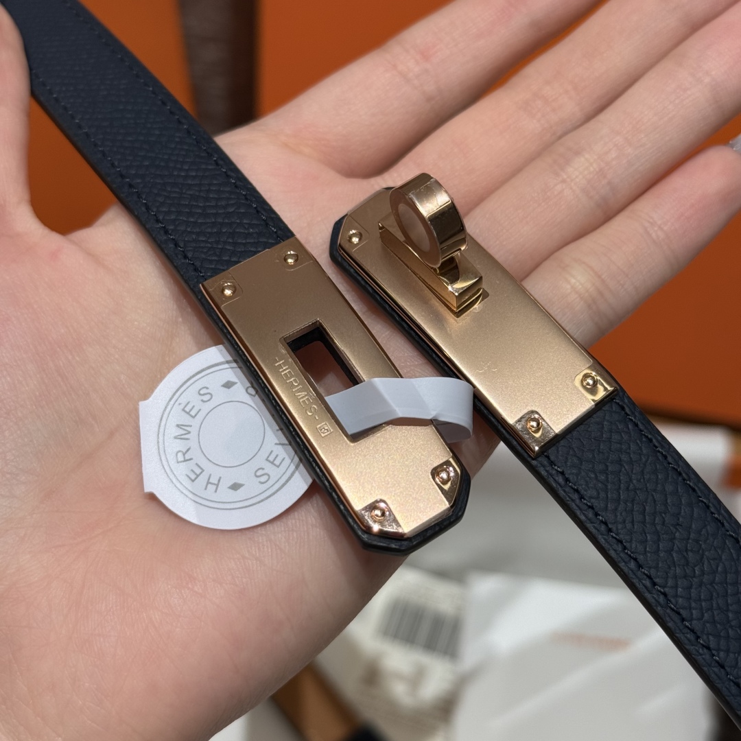 Hermès Kelly Belt - Hunter Calfskin with Palladium Plated Buckle, 18 mm 8 cmp i1751952773484 741 0 8