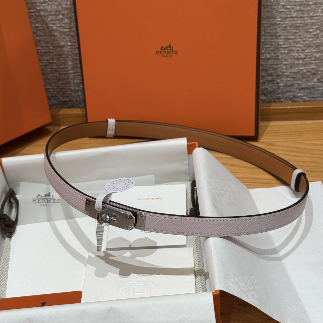Hermès Kelly Belt in Hunter Leather with Palladium-Plated Buckle, 18 mm, Lilac 5 cmp i1751953071744 8057 0 8