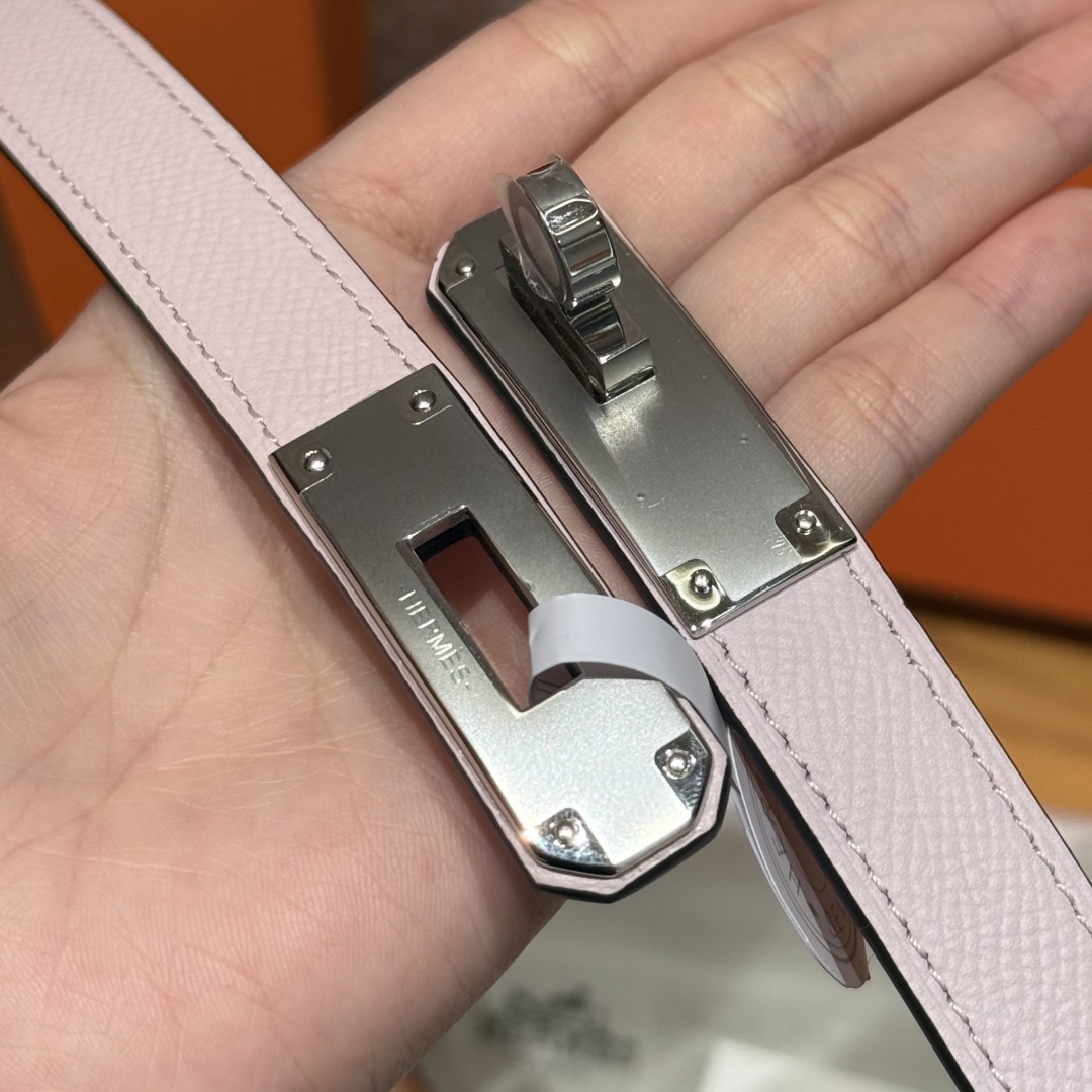 Hermès Kelly Belt in Hunter Leather with Palladium-Plated Buckle, 18 mm, Lilac 6 cmp i1751953072970 3184 0 6