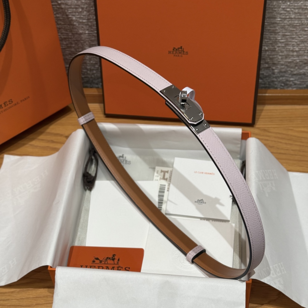 Hermès Kelly Belt in Hunter Leather with Palladium-Plated Buckle, 18 mm, Lilac 4 cmp i1751953072986 6689 0 7