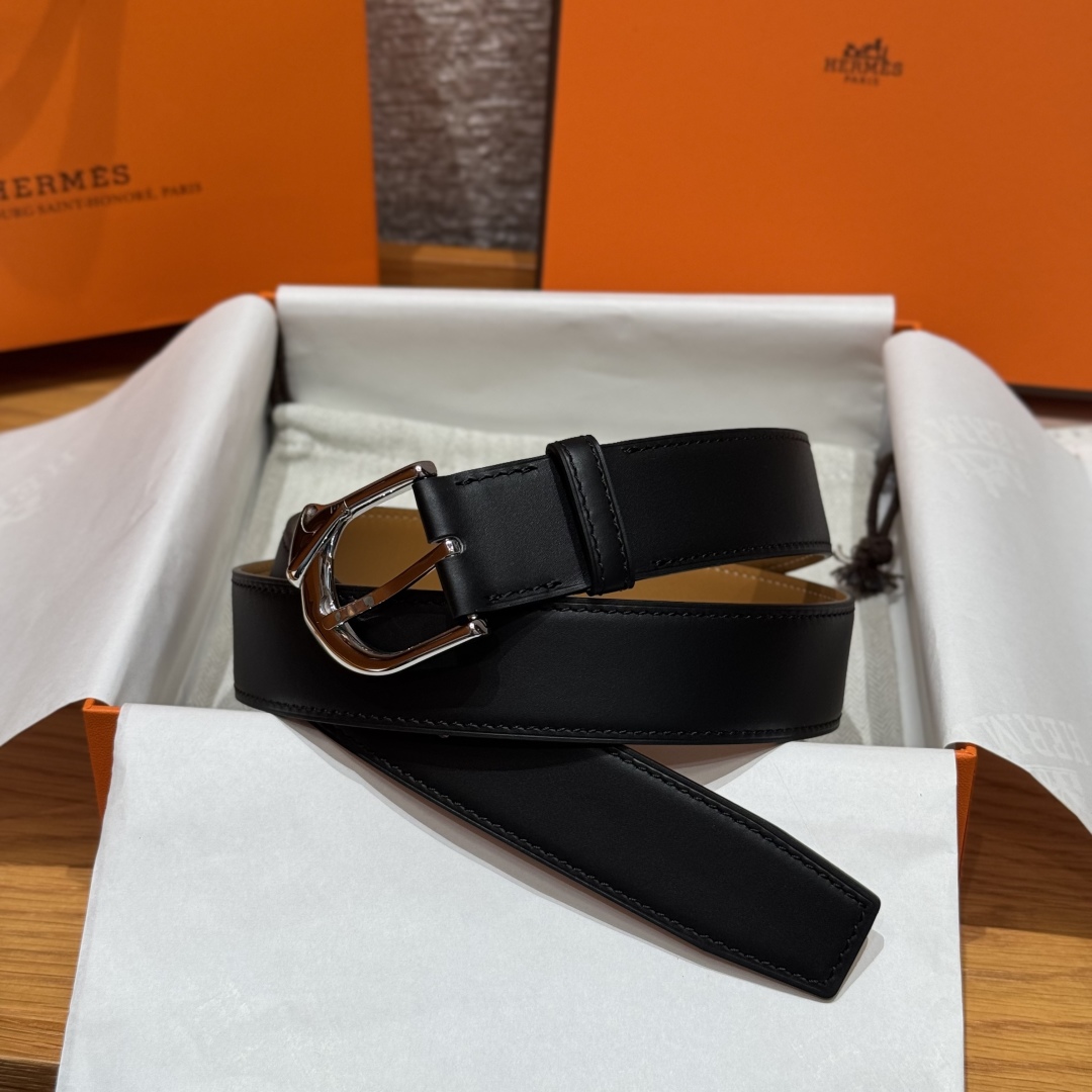 Hermès Rodeo 32mm Black Leather Belt with Palladium-Plated Buckle 2 cmp i1752207449516 1826 0 0