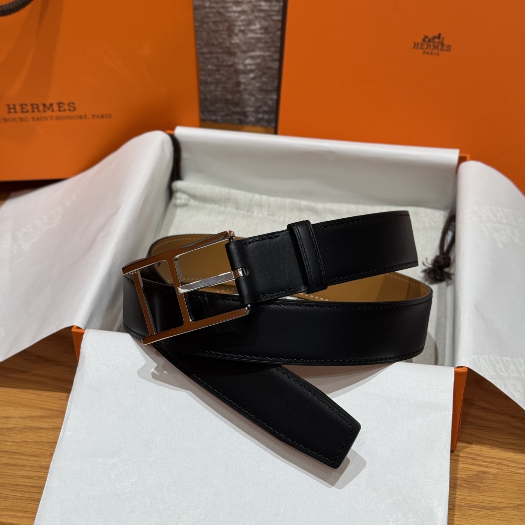 Hermès 32mm Reversible Leather Belt with Pin Buckle - Black & Brown 1 cmp i1752207526279 4460 0 0