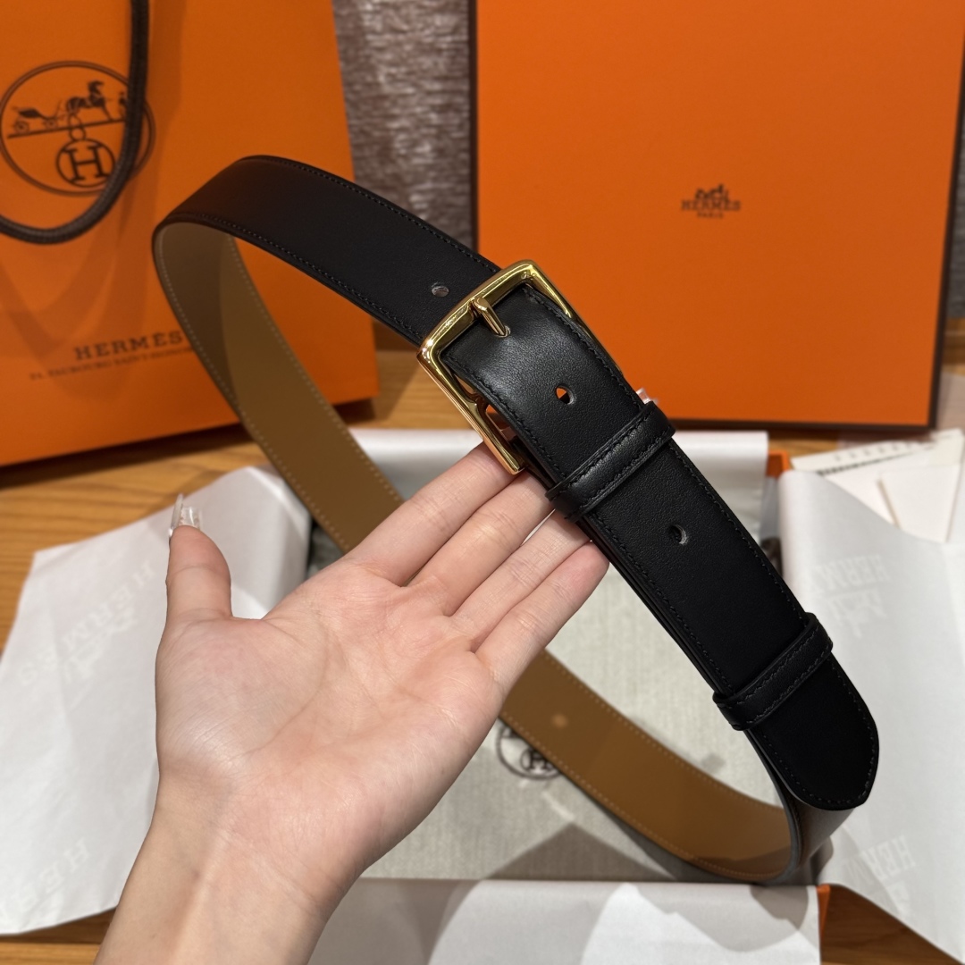 Hermes Men's Reversible Leather Belt with Gold Buckle - Black & Tan, 35mm 3 cmp i1752207644154 3373 0 7