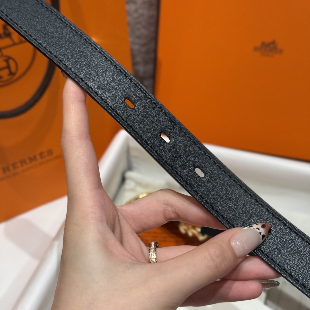 Hermès Women's Écuyère 24 Black Swift Calfskin Belt with Metal Buckle 8 cmp i1754109761550 147 0 6