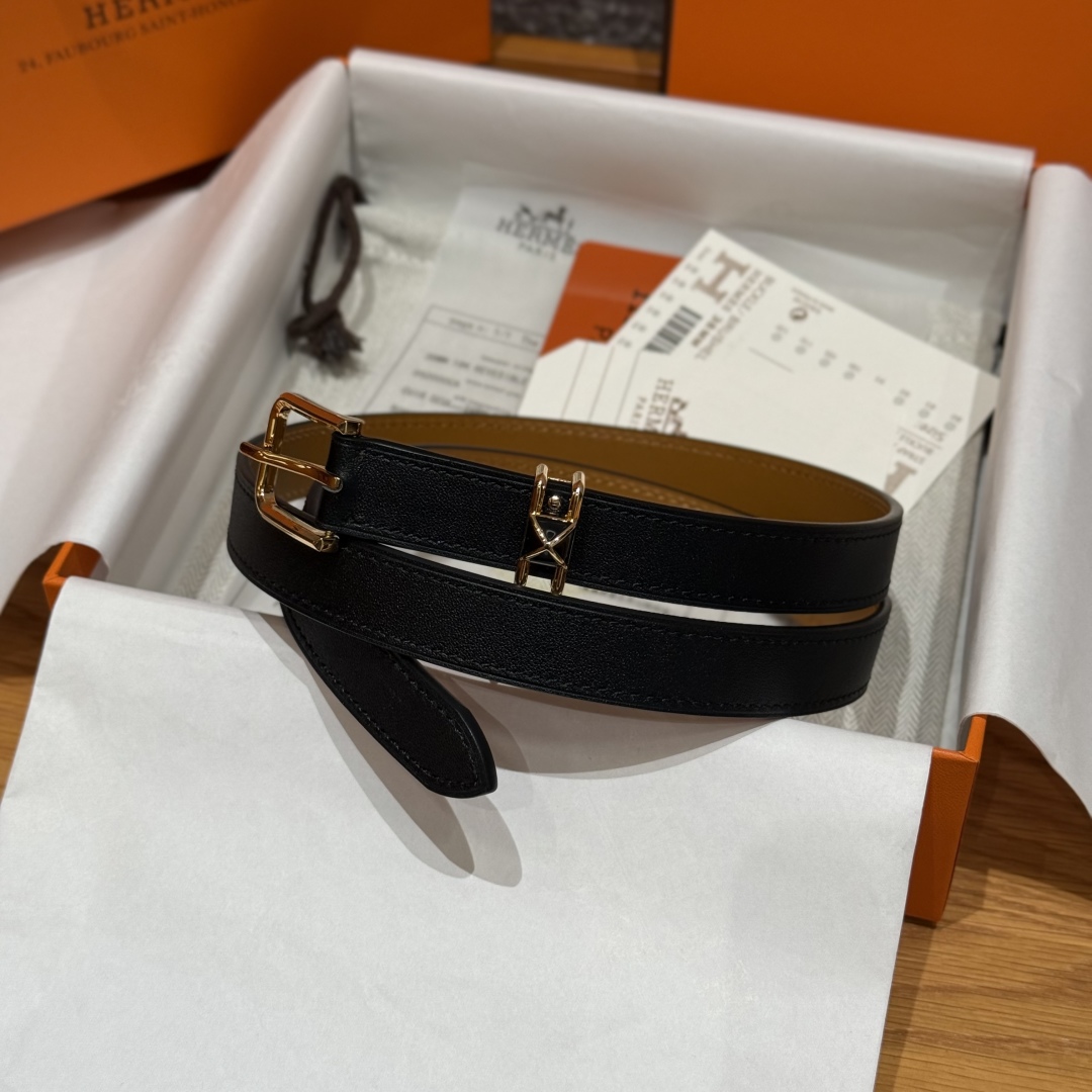 Hermès Mini Clou 20 Belt Swift Leather, Gold Plated Buckle, 20 mm Width 1 cmp i1754112384500 8563 0 0