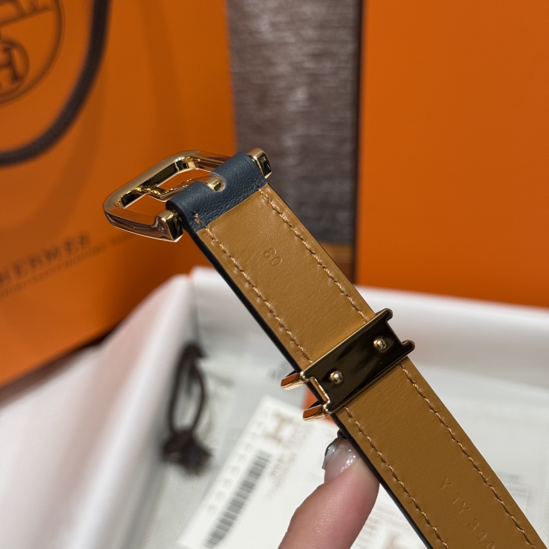 Hermès Mini Clou 20 Belt: Swift Leather, Gold Plated Buckle, 20 mm Width 8 cmp i1754113927069 9961 0 4