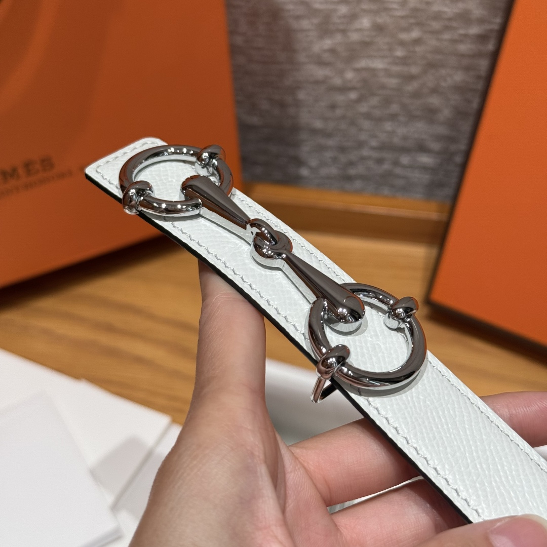 에르메스 헤리티지 H 버클 양면 가죽 벨트 상세 이미지 4