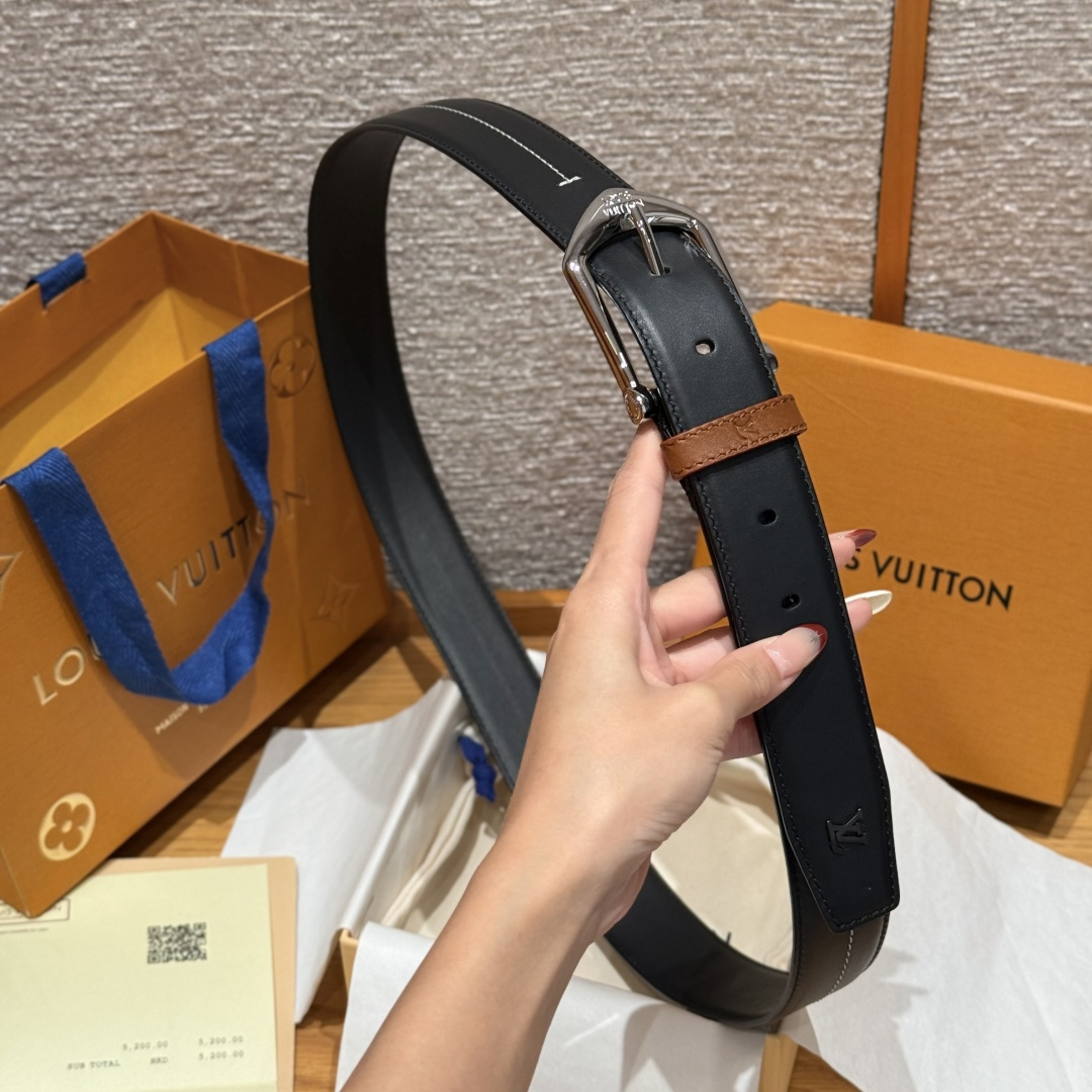 루이비통 헤리티지 스티치 35mm 가죽 벨트 상세 이미지 4
