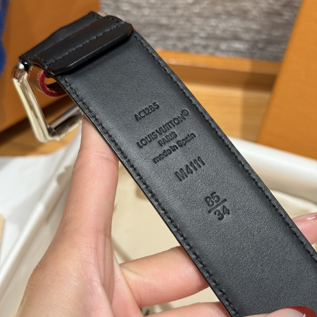 루이비통 헤리티지 핀 스티치 가죽 벨트 35mm 상세 이미지 8