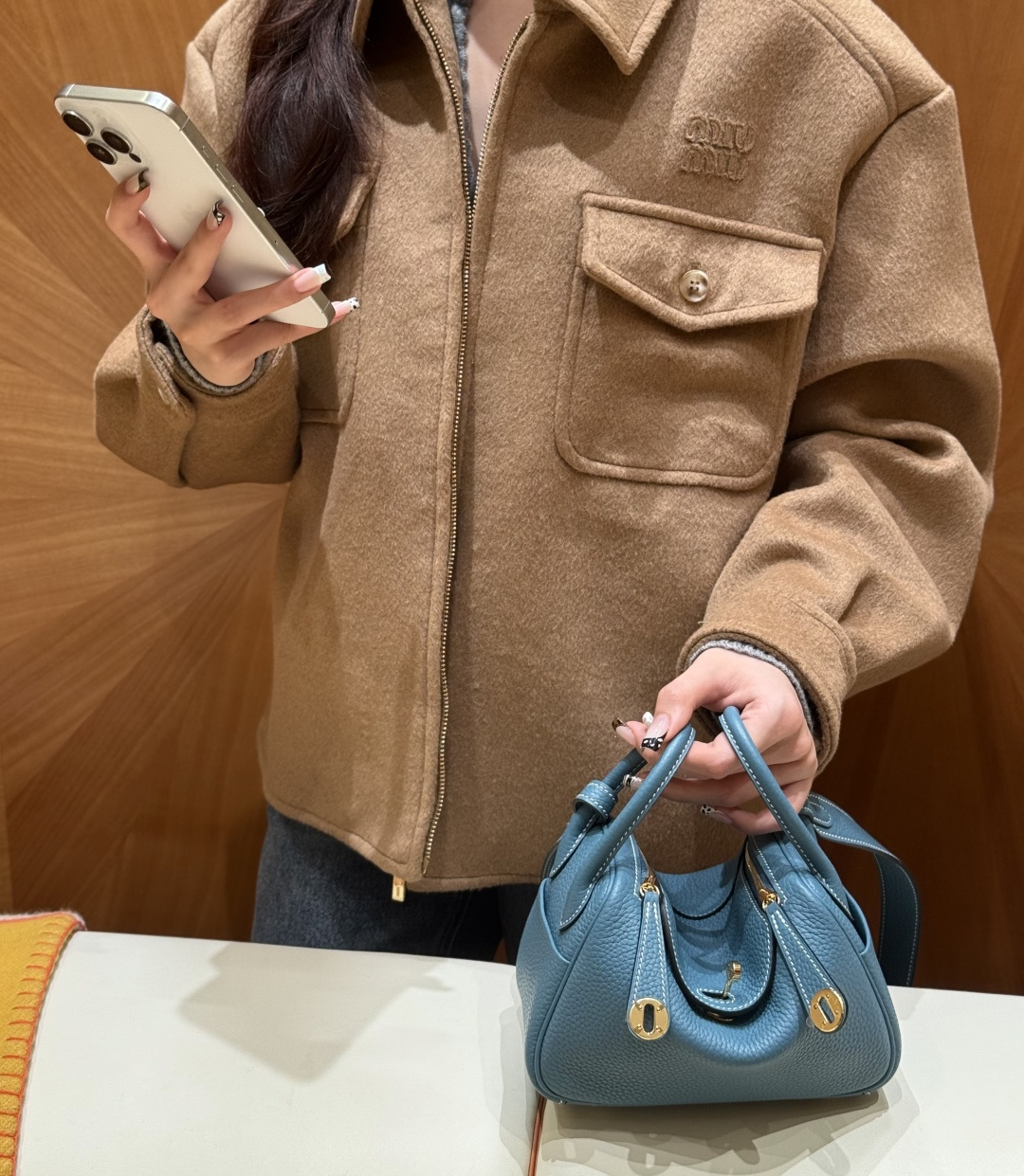 Hermès Lindy 19cm (Blue Jean)