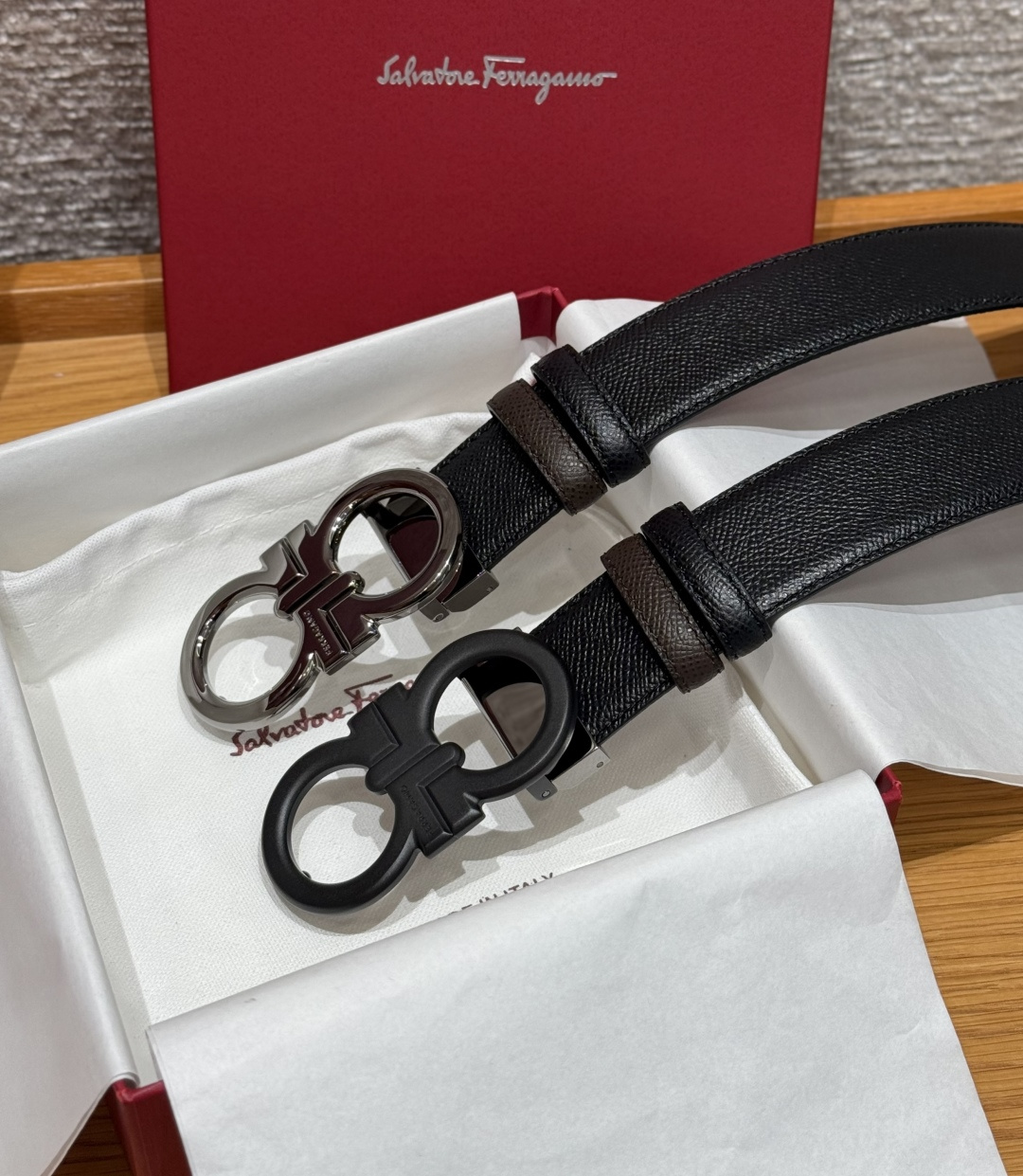 페레가모 간치니 양면 가죽 벨트 상세 이미지 2