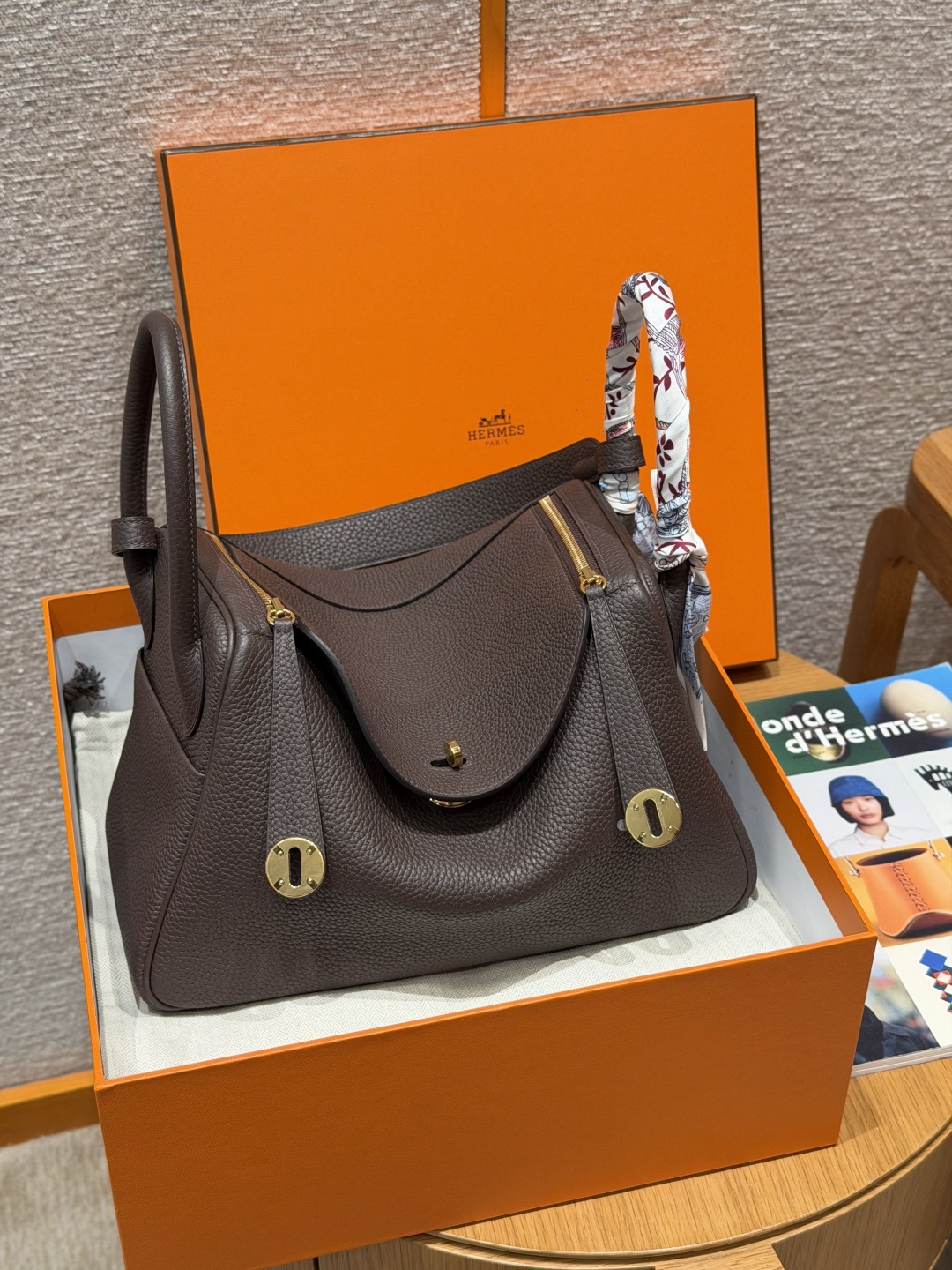 Hermès Lindy 30cm (chocolate)