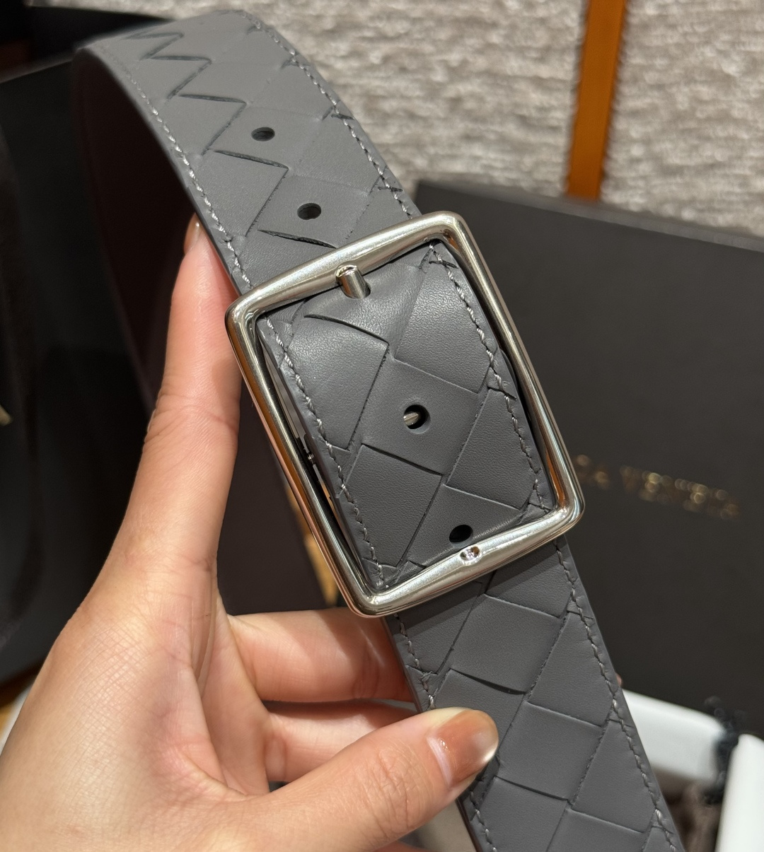 보테가베네타 인트레치아토 남성 가죽 벨트 40mm 상세 이미지 6