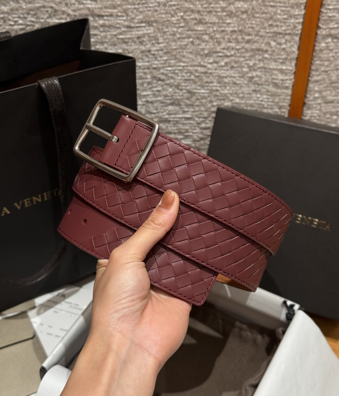 보테가베네타 송아지가죽 남성용 벨트 상세 이미지 2