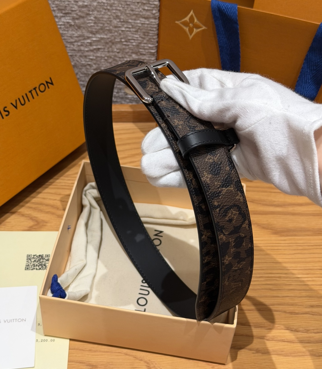 루이비통 세안치우르 30mm 모노그램 표범 패턴 벨트 상세 이미지 7