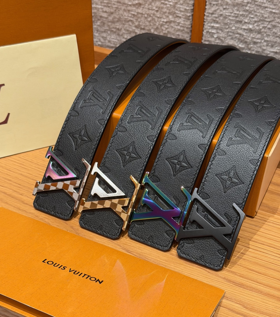 루이비통 이니셜 섀도우 소가죽 리버서블 벨트 상세 이미지 4