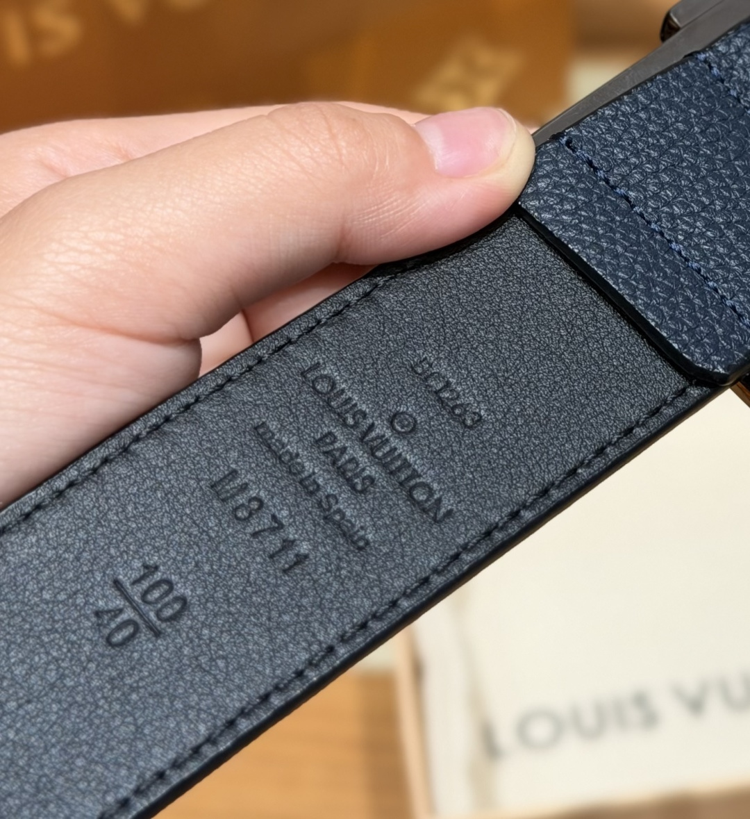 루이비통 LV 폰느프 양면 가죽 벨트 35mm 상세 이미지 5