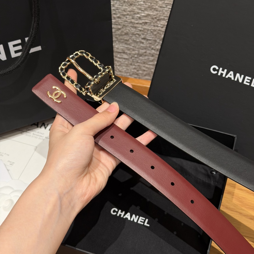 香家 Calfskin & Metal Reversible Belt 30mm 双面皮质腰带 皮质腰带