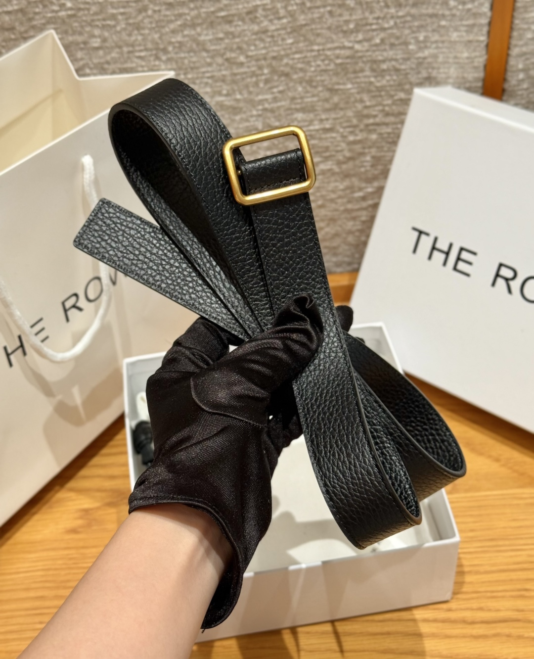 THE ROW Classic Sliding Buckle Leather Belt 25mm 经典滑动扣皮革腰带