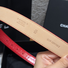 香家✨ Leather Belt with CC Charm,Crocodile Embossed Ca 香家✨ Leather Belt with CC Charm,Crocodile Embossed Ca