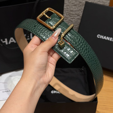 香家✨ Leather Belt with CC Charm,Crocodile Embossed Ca 香家✨ Leather Belt with CC Charm,Crocodile Embossed Ca