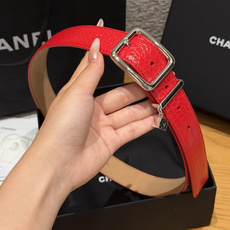 香家✨ Leather Belt with CC Charm,Crocodile Embossed Ca 香家✨ Leather Belt with CC Charm,Crocodile Embossed Ca