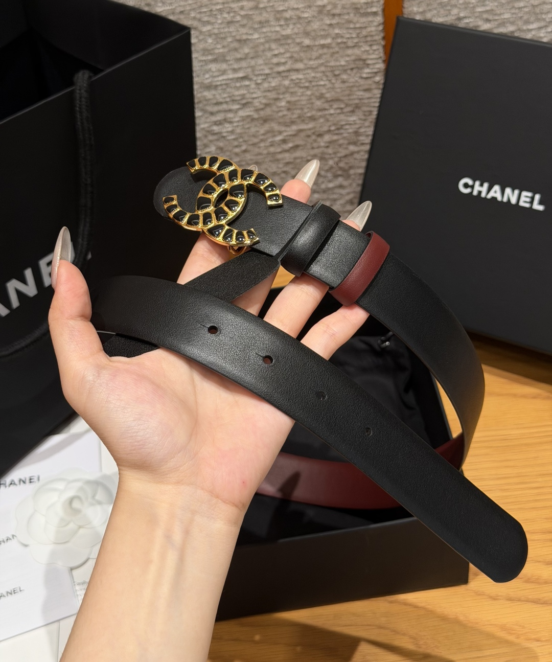 -香家✨双面小牛皮扣腰带系列 Ceinture 30 mm Réversible en Cuir de 
