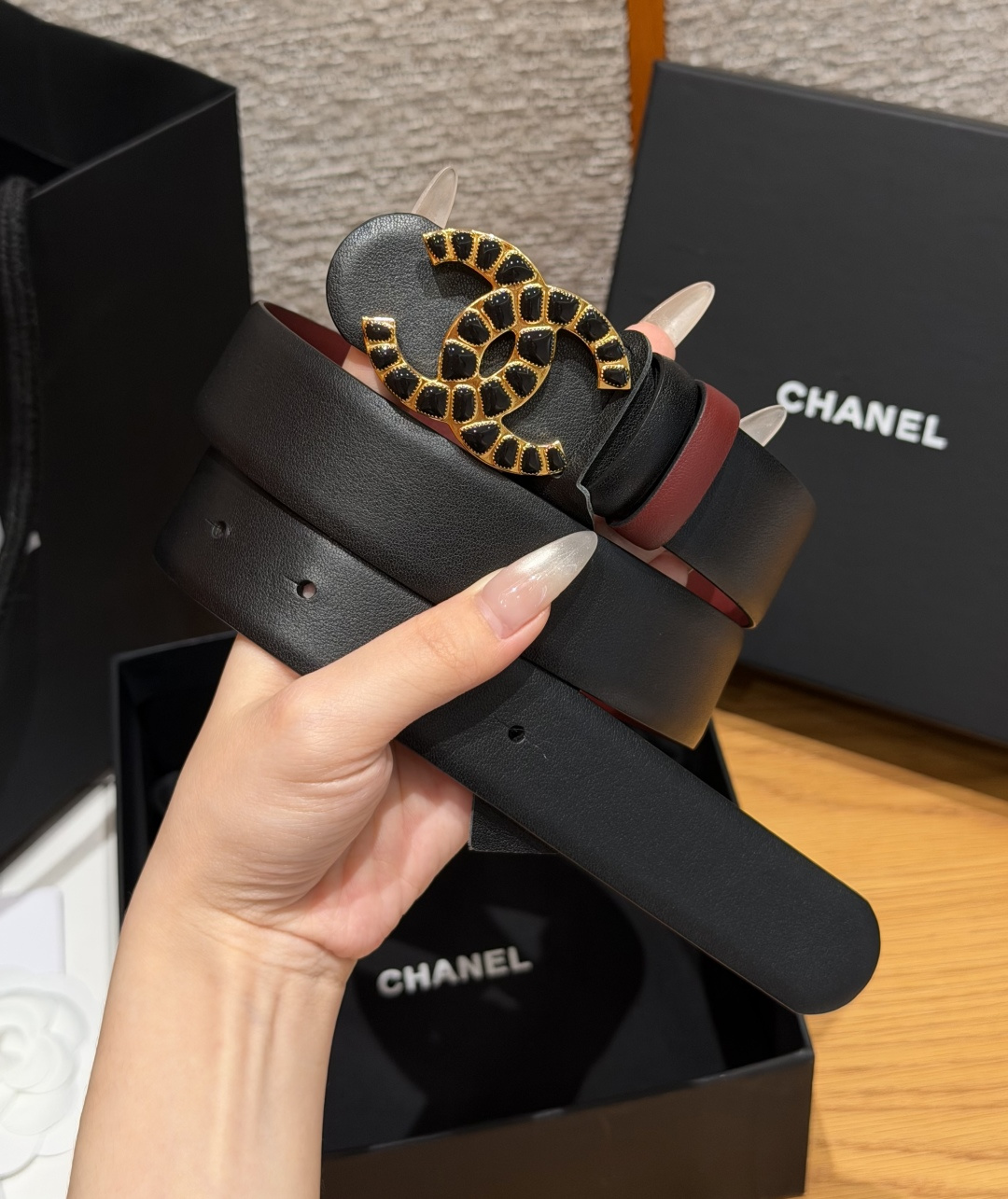 -香家✨双面小牛皮扣腰带系列 Ceinture 30 mm Réversible en Cuir de 