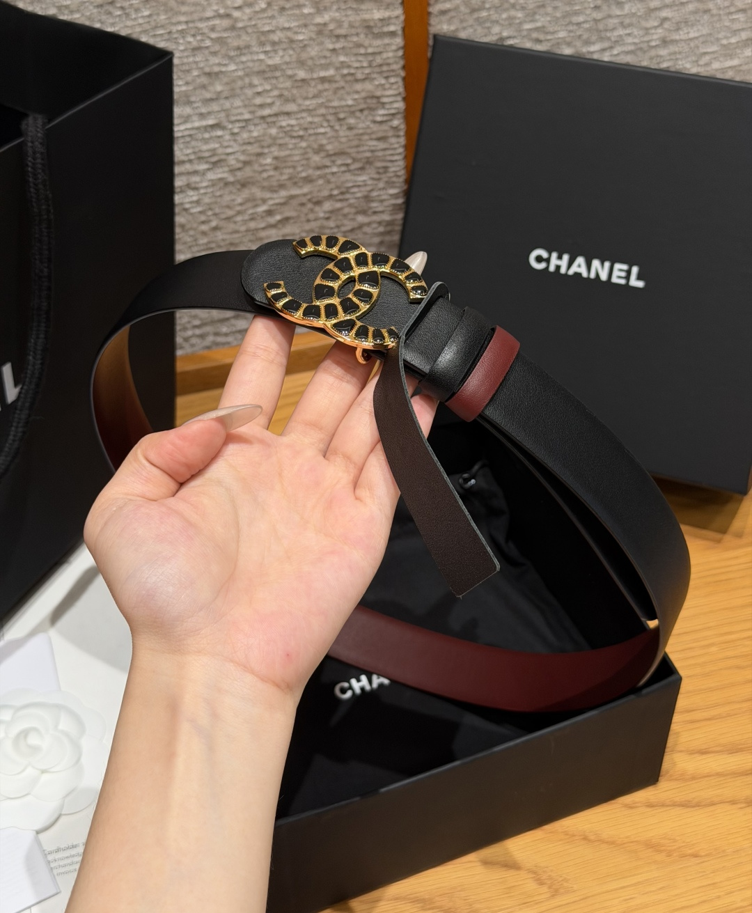-香家✨双面小牛皮扣腰带系列 Ceinture 30 mm Réversible en Cuir de 